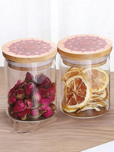Kuber Industries Borosilicate Glass Jar with Printed Bamboo Lid|Kitchen Organizer Items and Storage|Multi-utility, Leakproof, Airtight Storage Jar for Cookies,Snacks,Tea,Coffee,Sugar|Pack of 2(300ml)
